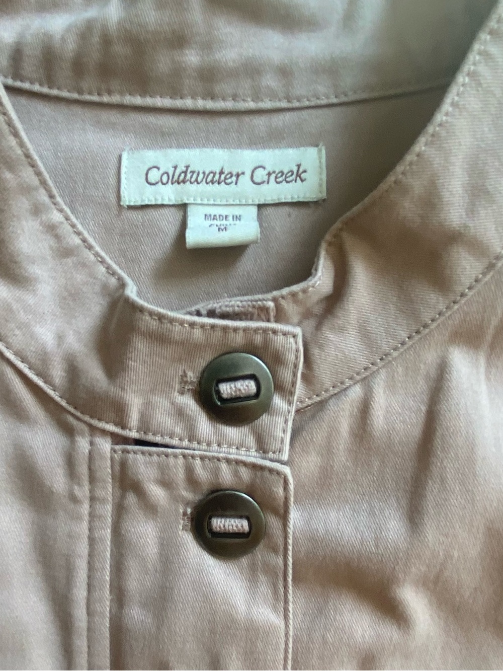 Coldwater Creek Zip & Button Up Jacket Sz M